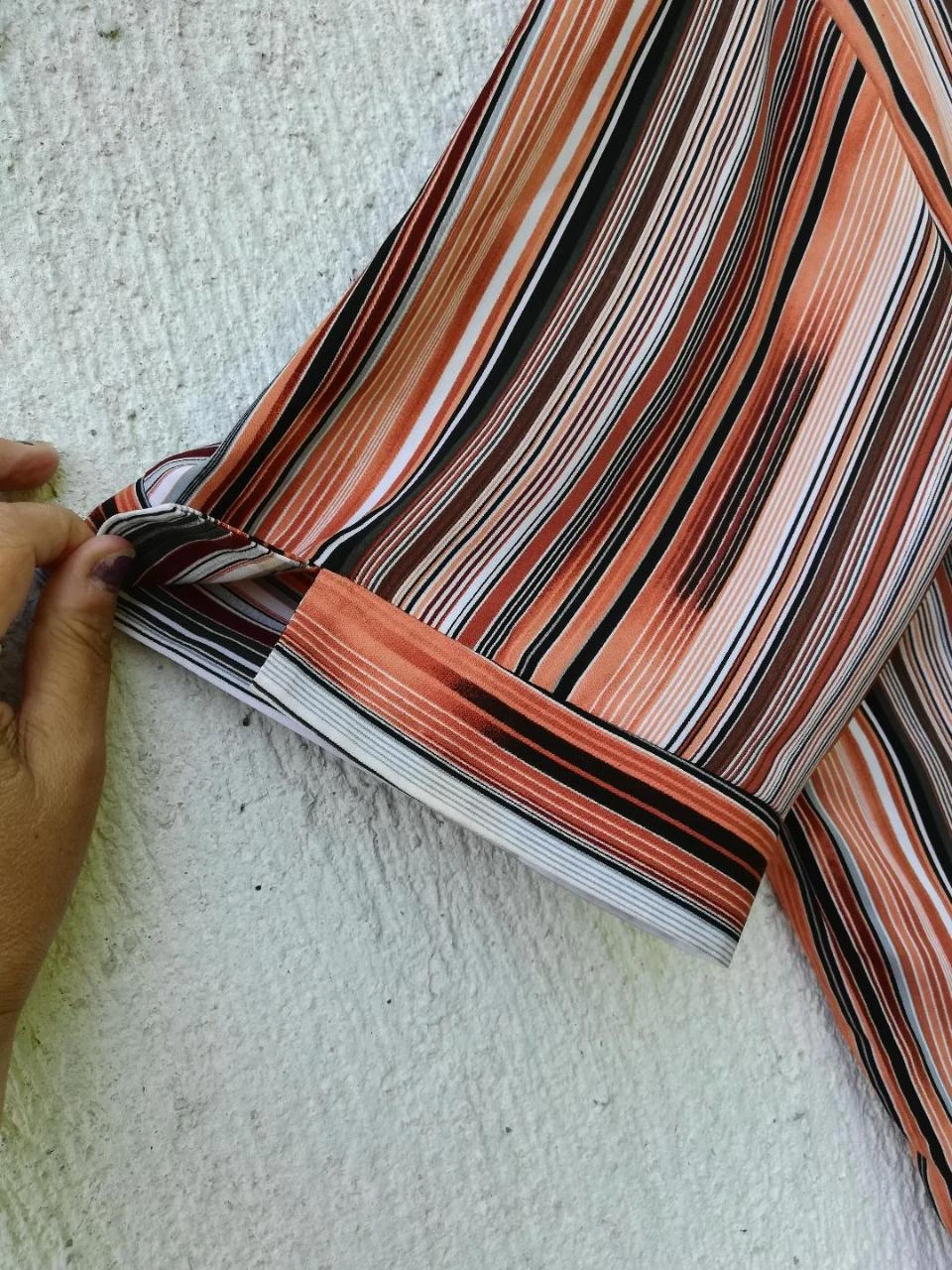 Vloeiende gestreepte tuniek/hemd Oranje/Bruin/Wit/Grijs maat XXL – photo 5
